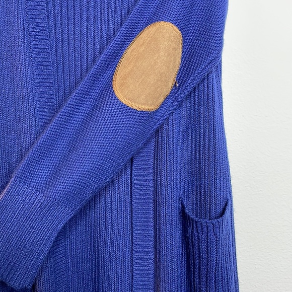 Long sleeve blue not cardigan with elbow pads - Picture 2 of 3